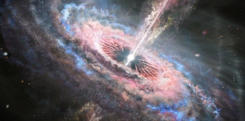 Kvazari mohli spustiť roztrhanie galaxií „tsunami“ 
